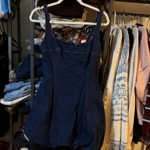 Abercrombie & Fitch Women's Dark Blue Denim Overalls